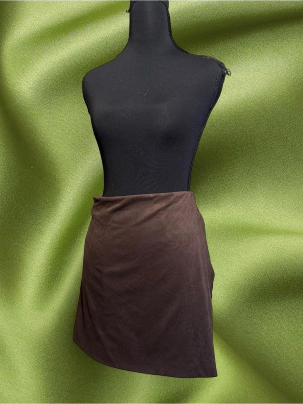 Women's Brown Suede Mini Skirt - Sleek A-Line